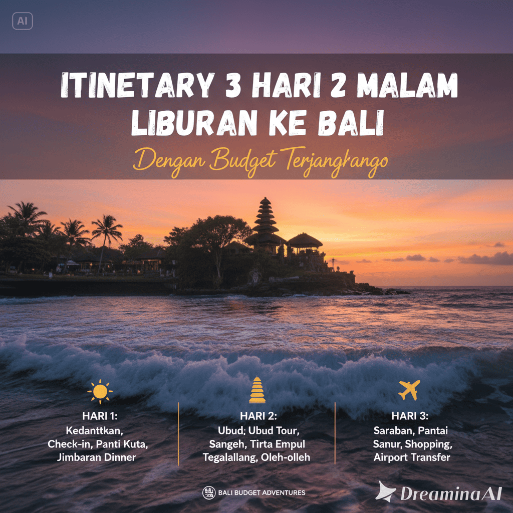 Itinerary 3 Hari 2 Malam Liburan ke Bali dengan Budget Terjangkau